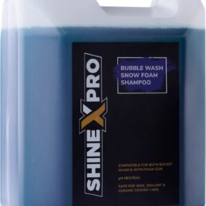 ShineXPro 5 Ltr Car Wash Shampoo Concentrate - pH Neutral, Thick Suds With Shine Enhancing Formula - Bubblewash Snow Car Foam Shampoo That Works With Both Bucket Wash And Foam Cannon